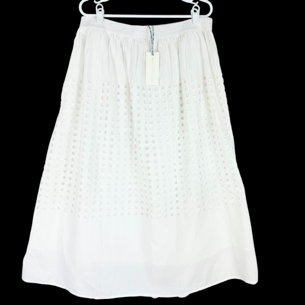 White Eyelet Maxi Skirt - Women - Picture 1 of 11